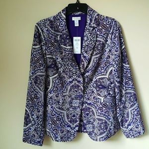 NEW Chico's Scarf Print Jacket xs